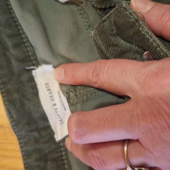 Saints and Hearts extreme flare bell bottom corduroy pants green 2X - Picture 7 of 10